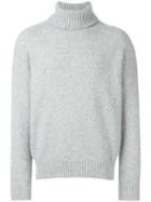 Ami Alexandre Mattiussi Oversized Turtleneck Jumper, Men's, Size: Xs, Grey, Polyamide/wool/alpaca