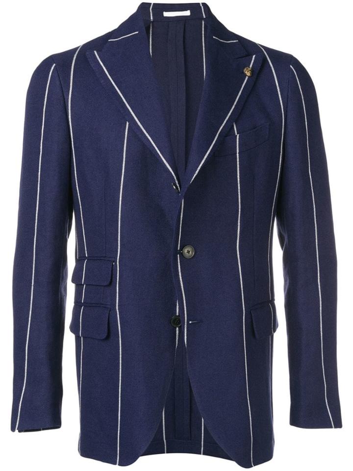 Gabriele Pasini Stripe Fitted Blazer - Blue