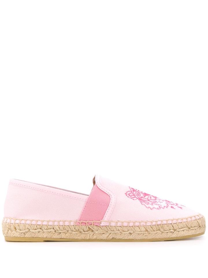 Kenzo Embroidered Tiger Espadrilles - Pink