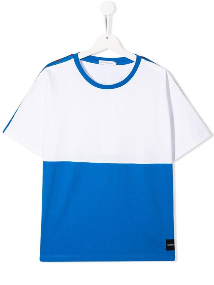 Calvin Klein Kids Star Detail Panel T-shirt - Blue