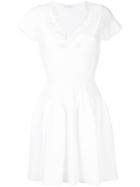 Versace Collection Knitted Open Embroidery Skater Dress - White