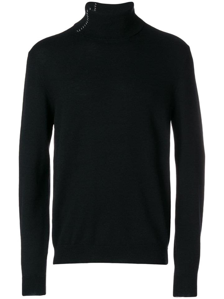 Mauro Grifoni Stitch Detail Rollneck Jumper - Black