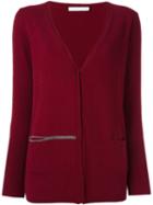 Fabiana Filippi Embellished Cardigan, Women's, Size: 46, Red, Silk/cashmere/merino