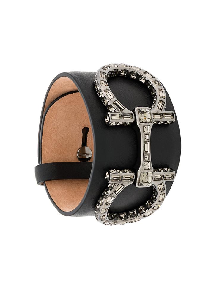 Salvatore Ferragamo Double Gancio Swarovski Bracelet - Black