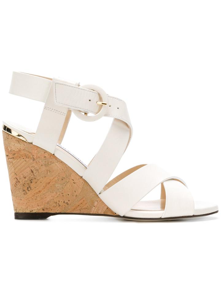 Jimmy Choo Domenique 85 Wedges - White