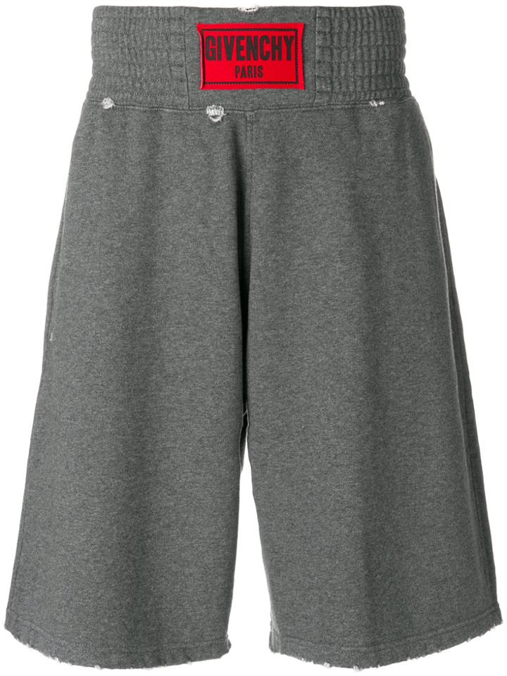 Givenchy Distressed Knee-length Shorts - Grey