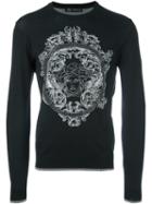 Versace Baroque Medusa Head Sweatshirt, Men's, Size: 54, Black, Wool