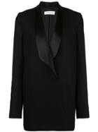 Marina Moscone Oversized Contrast Blazer - Black