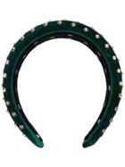 Lele Sadoughi Studded Velvet Headband - Green