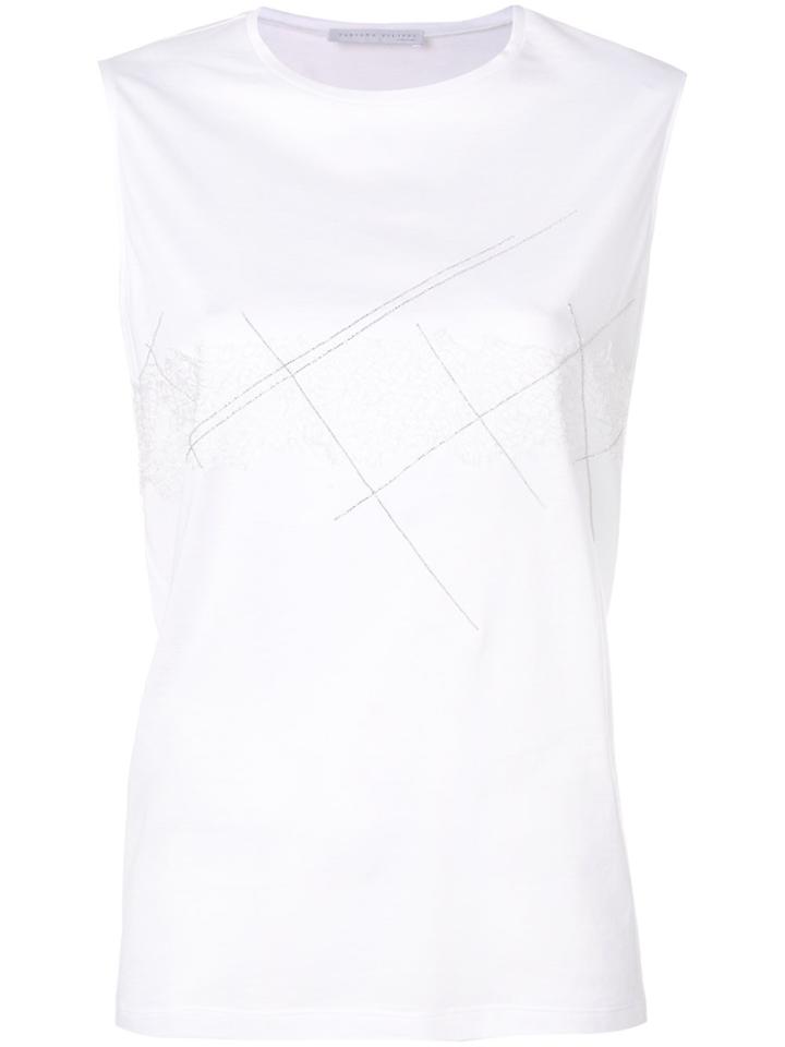Fabiana Filippi Textured Front Panel T-shirt - White