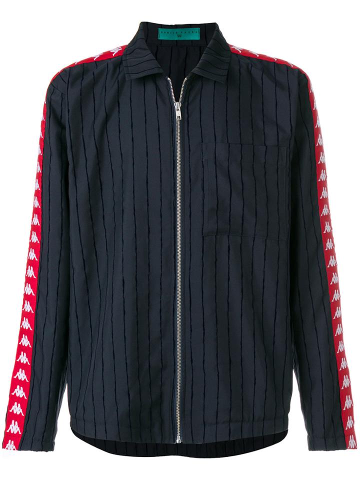 Paura Danilo Paura X Kappa Striped Side Band Shirt Jacket - Blue