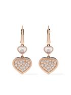 Chopard 18kt Rose Gold Happy Hearts Diamond Drop Earrings -