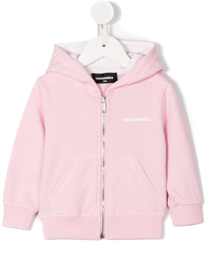 Dsquared2 Kids - Zipped Hoodie - Kids - Cotton - 6 Mth, Pink/purple