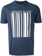 Armani Jeans - Barcode Print T-shirt - Men - Cotton - L, Blue, Cotton