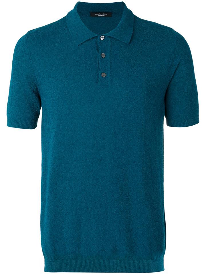 Roberto Collina - Classic Polo Shirt - Men - Cotton/polyamide - 50, Blue, Cotton/polyamide