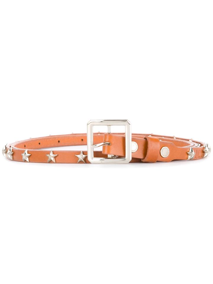 Takahiromiyashita The Soloist Star Stud Slim Belt - Brown