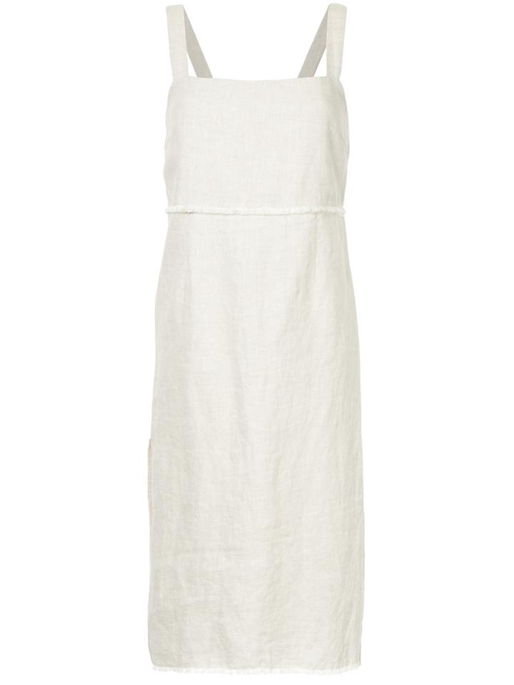 Venroy Frayed Detail Midi Dress - Nude & Neutrals