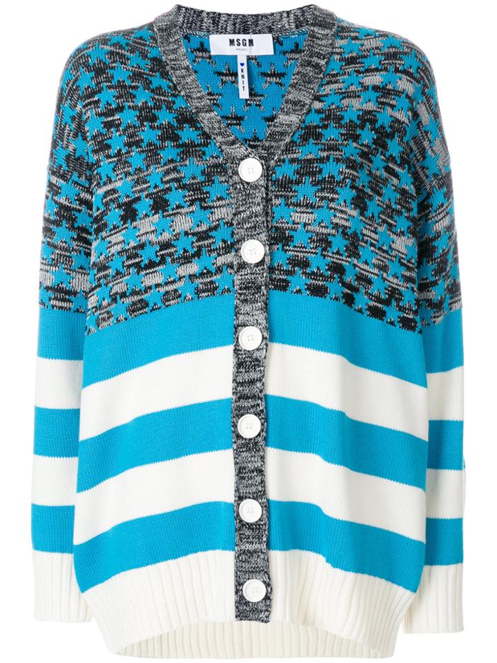 Msgm Oversized Cardigan - Multicolour