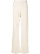 Edward Achour Paris Floral Button Tailored Trousers - Nude & Neutrals