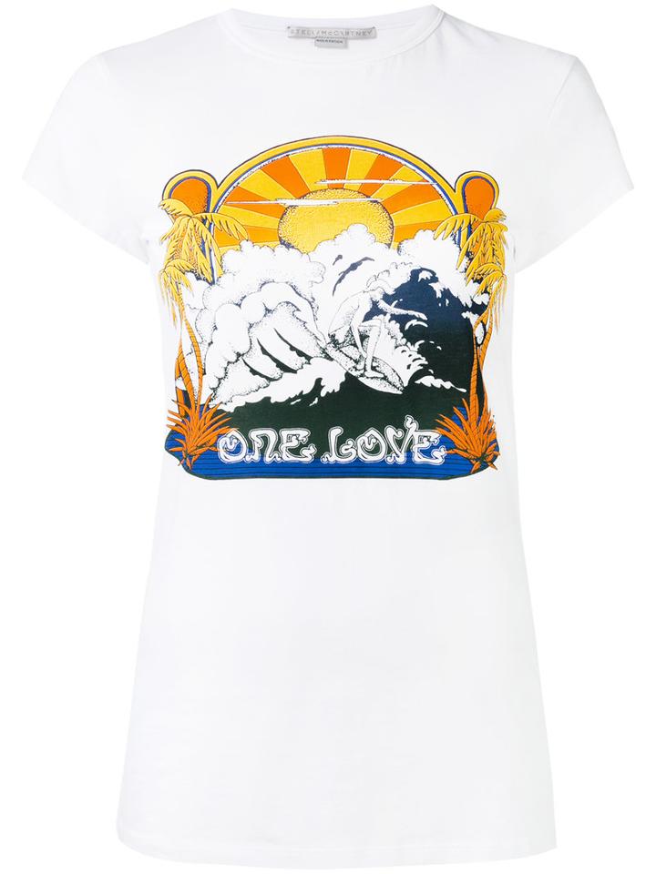 Stella Mccartney One Love Surf Print T-shirt, Women's, Size: 40, White, Cotton