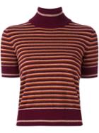 I'm Isola Marras Striped Shortsleeved Sweater, Women's, Size: Small, Red, Virgin Wool