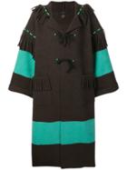 Alanui Contrast Stripe Oversized Coat - Brown