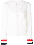 Thom Browne Sequin Cuff Wool Cardigan - White