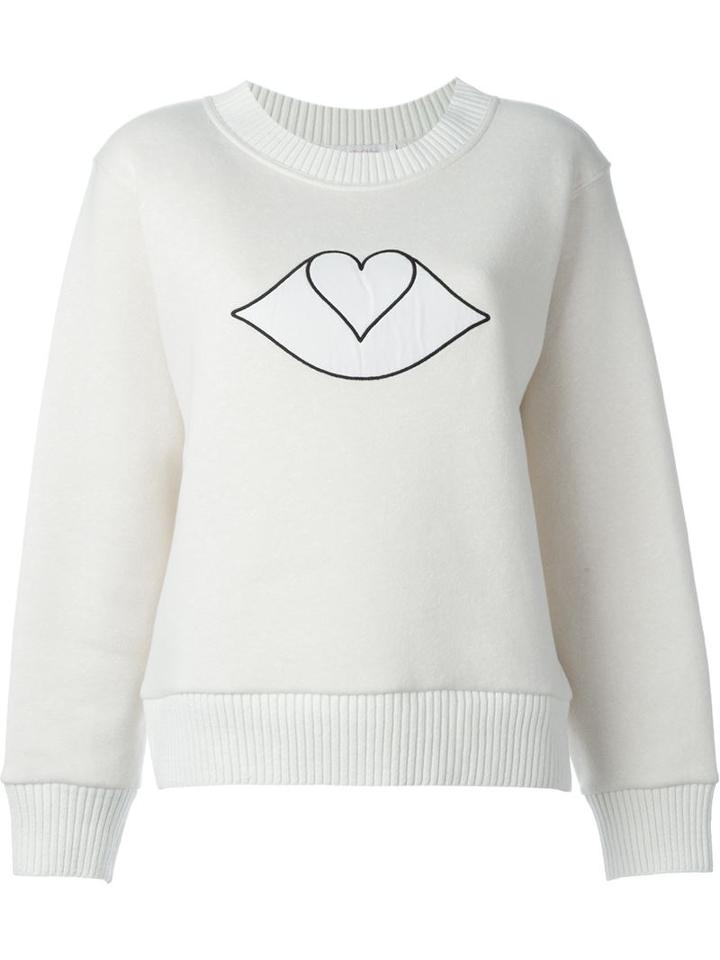 See By Chloé Big Bisou Patch Sweatshirt, Women's, Size: Medium, Nude/neutrals, Cotton/polyester/viscose