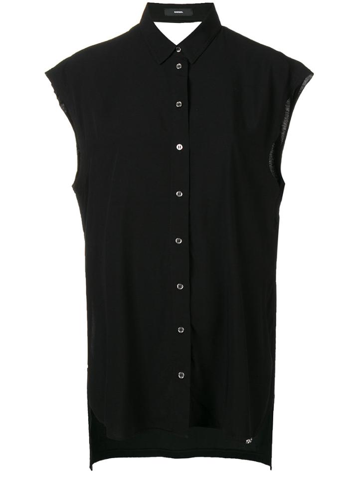 Diesel Cap Sleeve Shirt - Black
