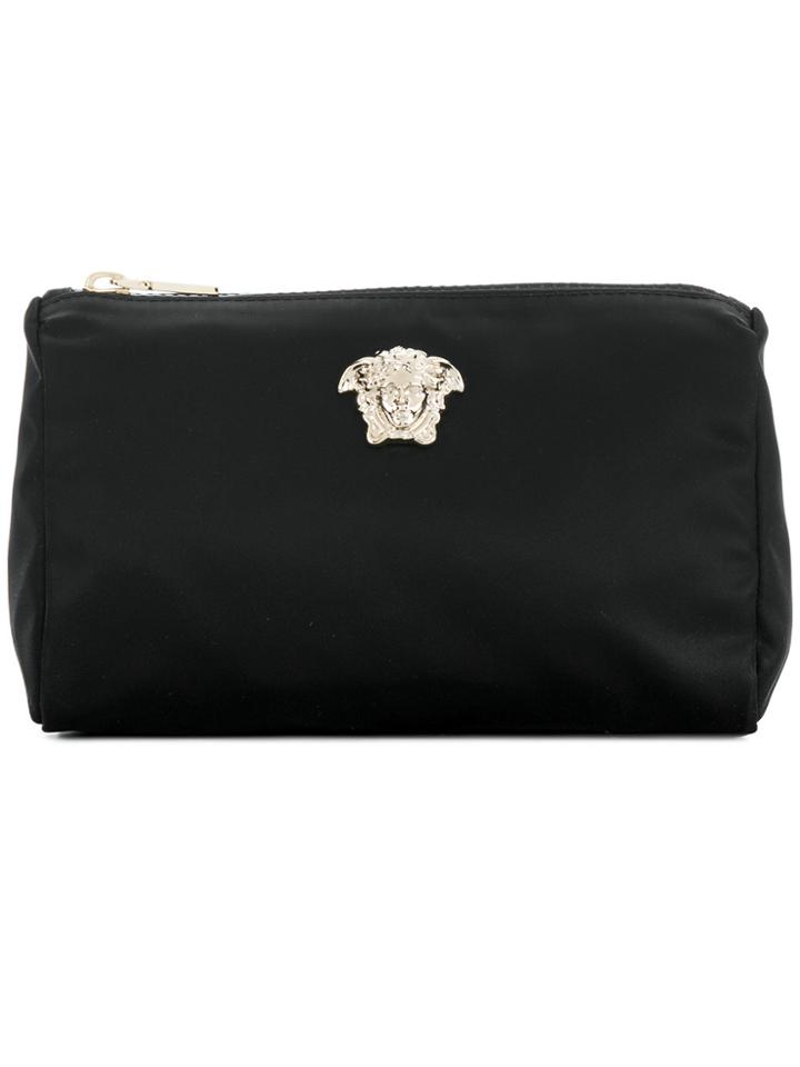 Versace Logo Plaque Cosmetic Bag - Black