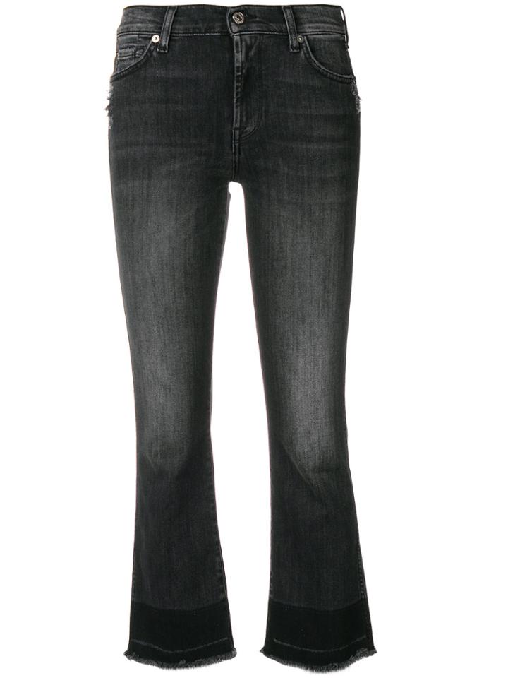 7 For All Mankind Cropped Bootcut Jeans - Grey