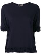 Hache Ruched Trim T-shirt, Women's, Size: 44, Blue, Cotton
