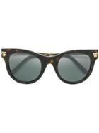 Cartier Panther Round Frame Sunglasses - Brown