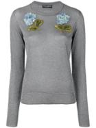 Dolce & Gabbana - Embroidered Top - Women - Polyester/viscose - 42, Grey, Polyester/viscose