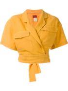 Kenzo Vintage Wrap Cropped Top, Women's, Size: 36.5, Yellow/orange