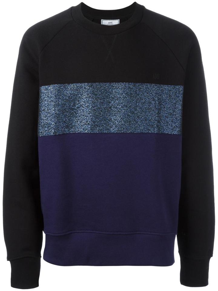 Ami Alexandre Mattiussi Colour Block Sweatshirt - Black