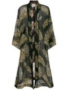 Forte Forte Sheer Feather Print Kimono - Black