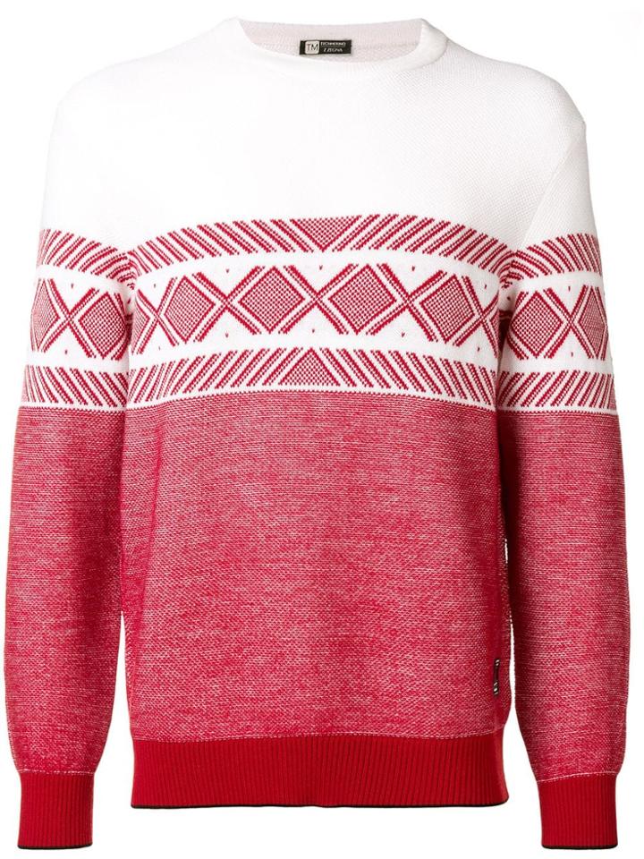 Z Zegna Techmerino Colour-block Jumper - Red