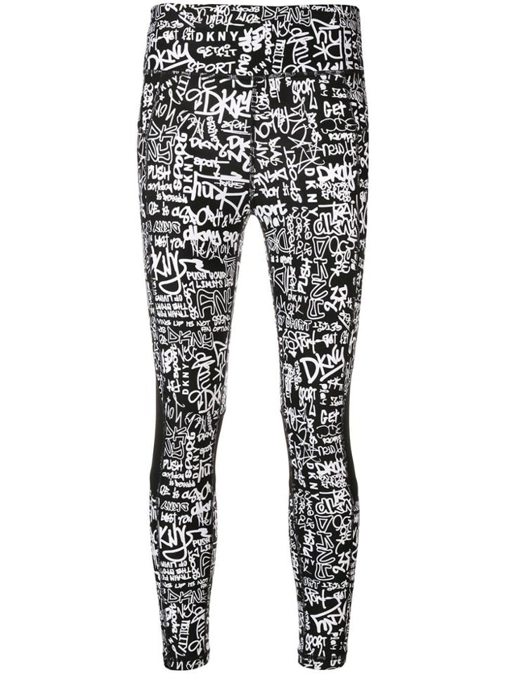 Dkny Logo Fitted Leggings - Black