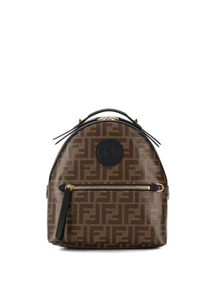 Fendi Mini Ff Logo Backpack - Brown