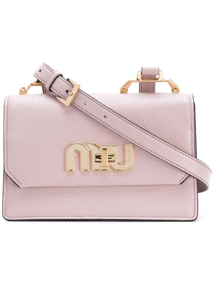 Miu Miu Logo Crossbody Bag - Pink & Purple