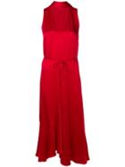 Twin-set Long Drape Tied Dress - Red