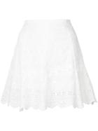 Love Shack Fancy - Floral Scallop Hem Skirt - Women - Cotton - 3, White, Cotton