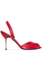 Charles Jourdan X Browns Red 1979 90 Leather Slingback Pumps