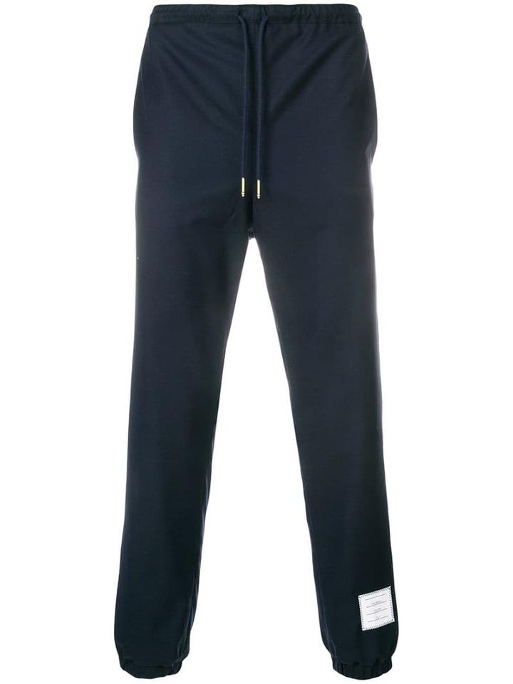 Thom Browne Elastic Hem Wool Track Trouser - Blue
