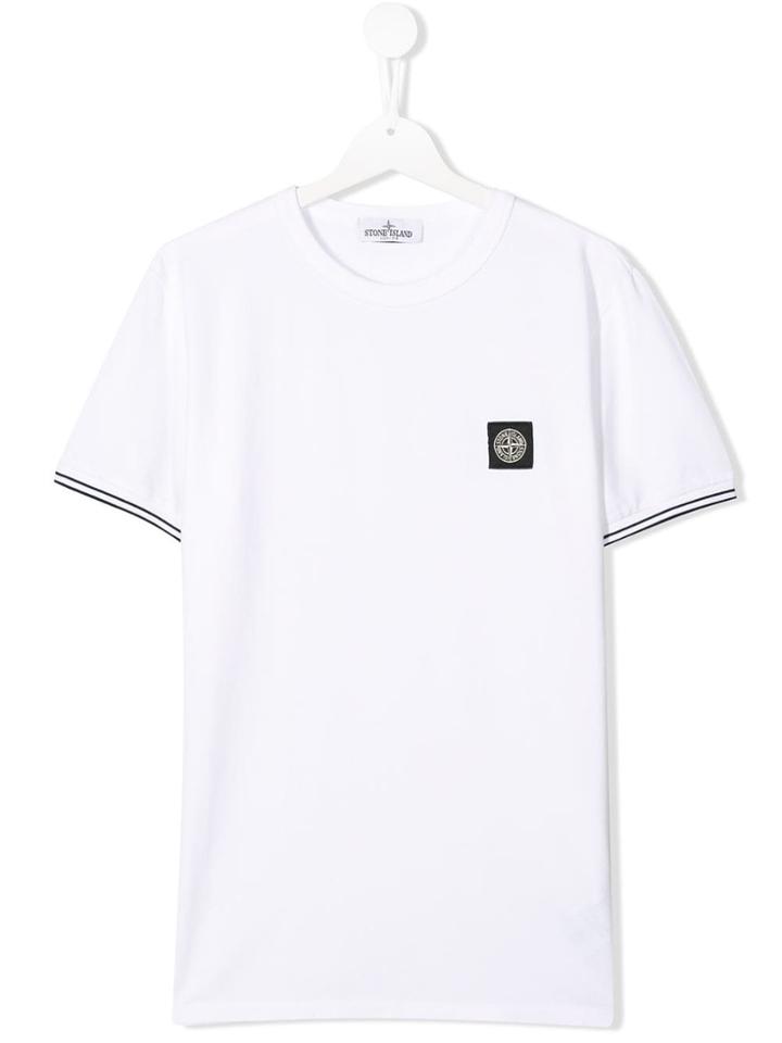 Stone Island Junior White Logo T-shirt