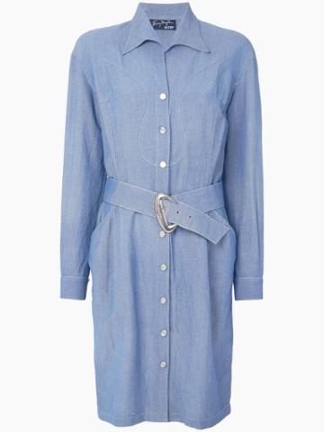 Thierry Mugler Pre-owned Western Shirt Dress - Blue