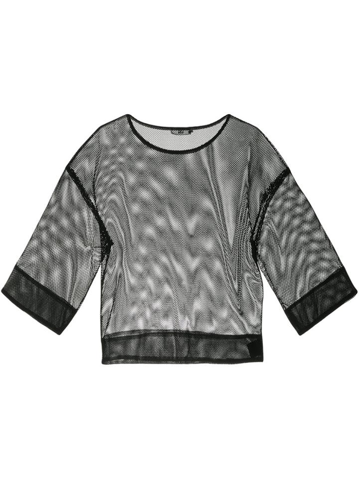 Aula Transparent Blouse - Black