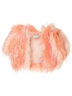 Isabel Sanchis Reversible Feather Bolero - Pink & Purple