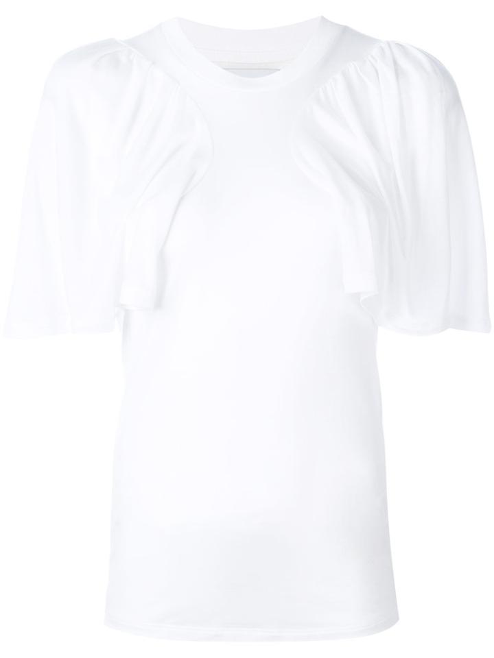 Facetasm Gathered Panel T-shirt, Women's, Size: 1, White, Cupro/tencel